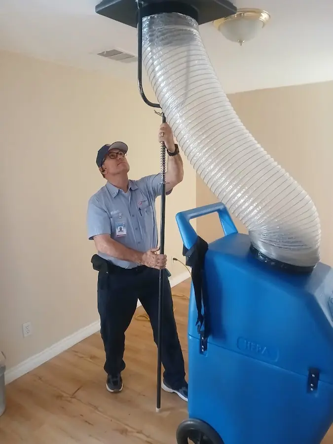 Mini Split Installation technician using HEPA equipment in Innsbrook